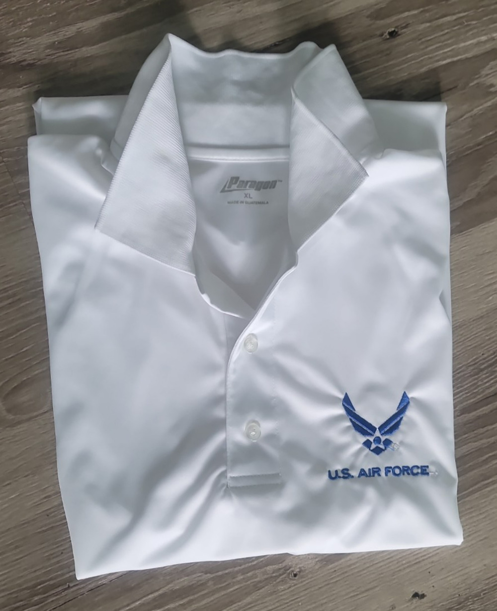 United States Air Force Men's X Large Embroidered Paragon 500 Polo USAF White